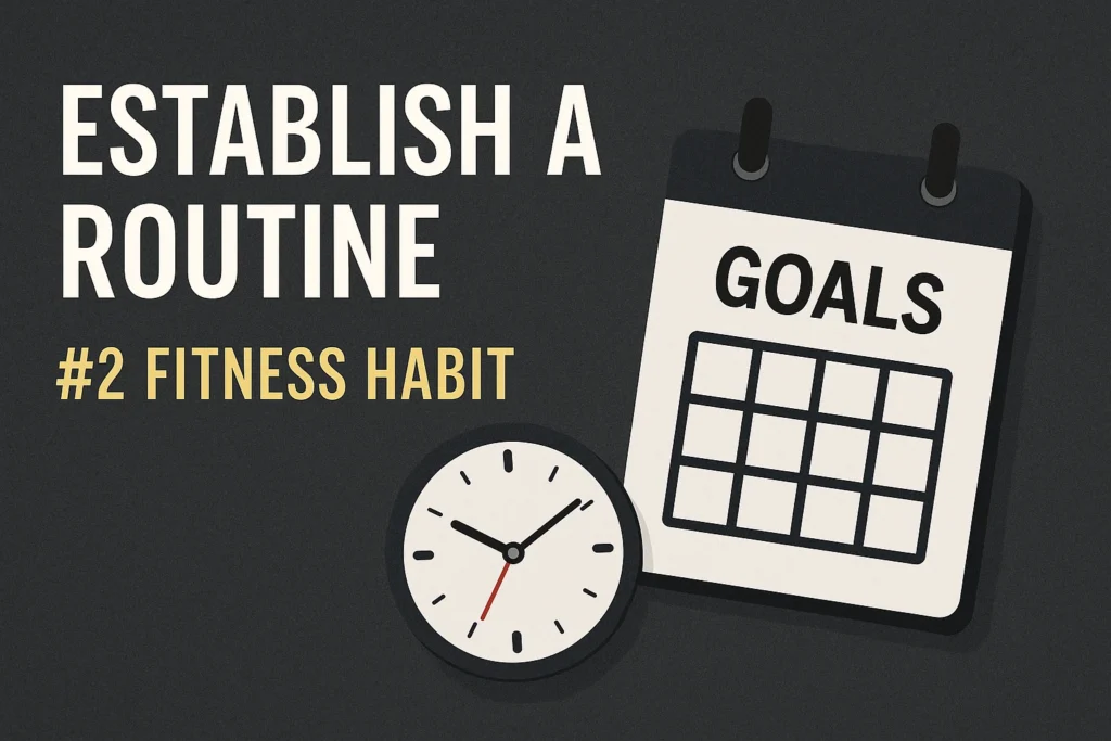 Establish a workout routine to stay consistent with gym every day